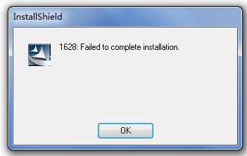 1628: Failed to complete installation